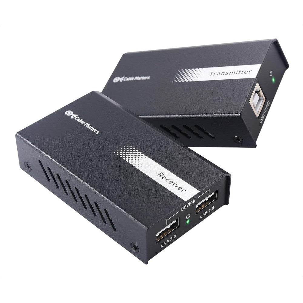 Cable Matters USB Over Ethernet Extender front view with dual USB ports