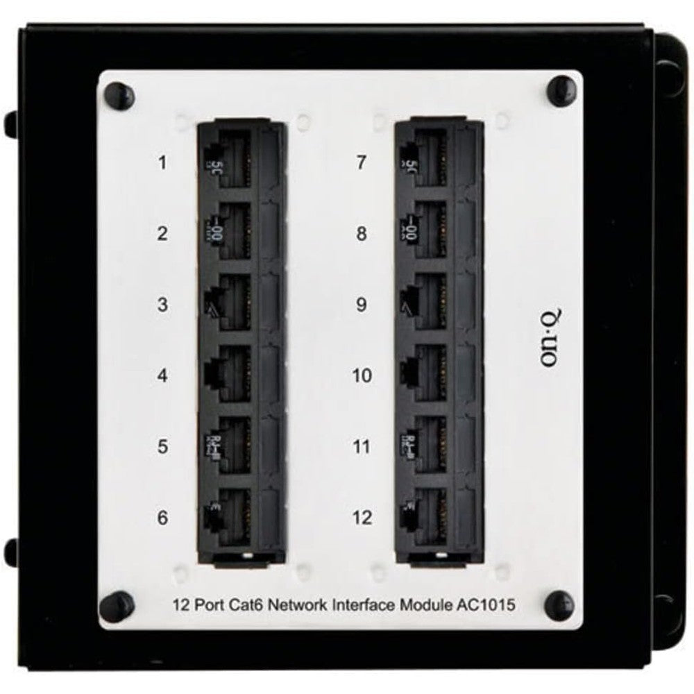 On-Q Legrand 12-Port Cat6 Network Interface Module front view for home networking.