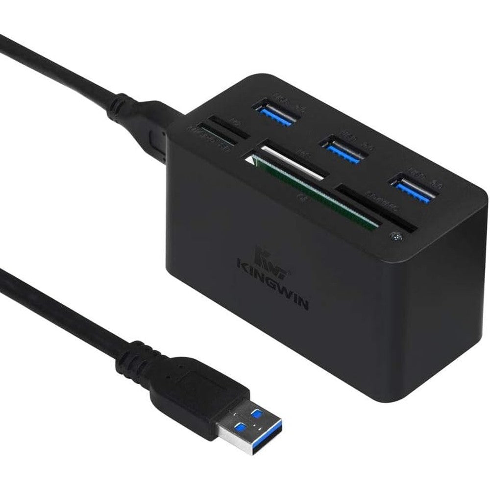 Kingwin USB 3.0 hub and memory card reader combo front view