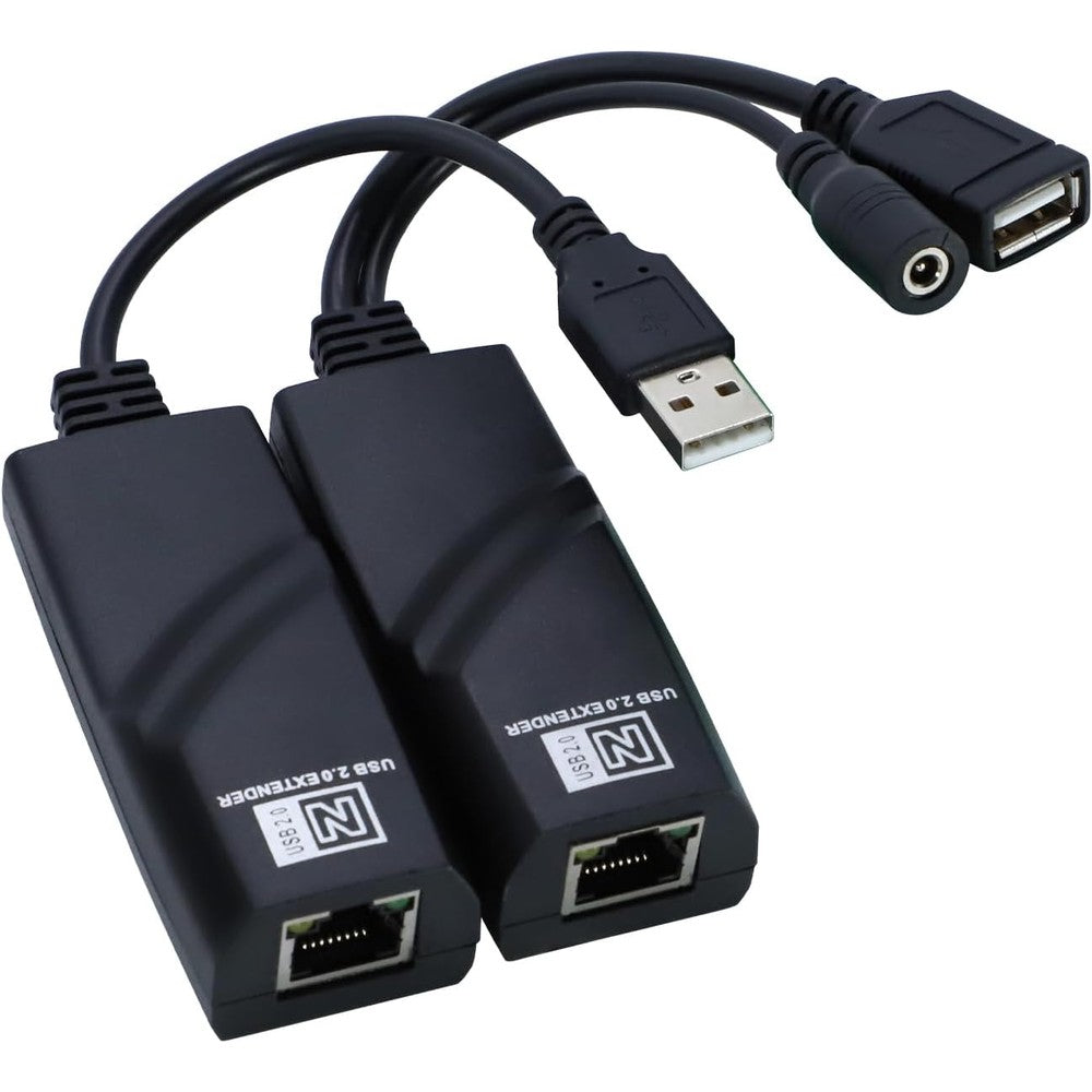 E-sds USB 2.0 Ethernet Extender front view and components