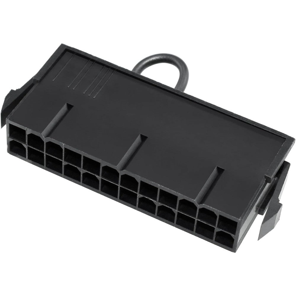 SDTC Tech 24-Pin ATX Power Supply Jumper Bridge Tool front view showing black plastic diagnostic connector plug