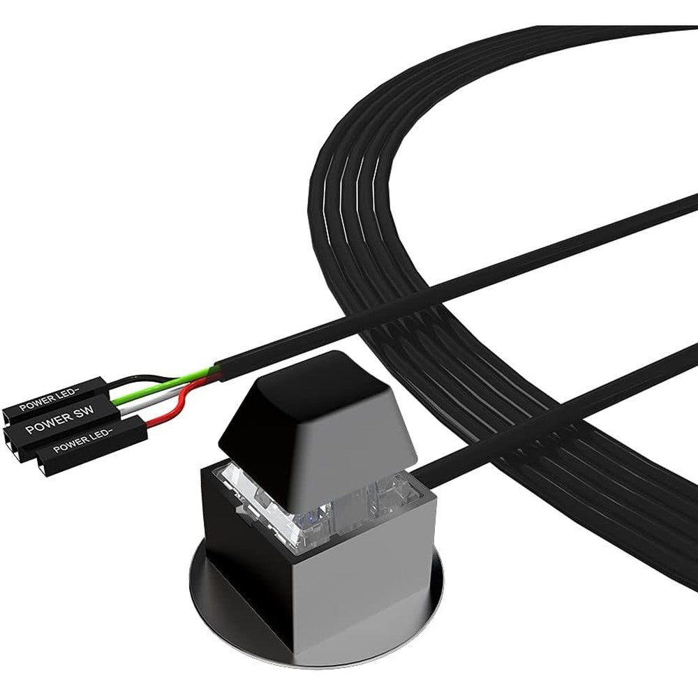 DKE external PC power button switch front view on desk