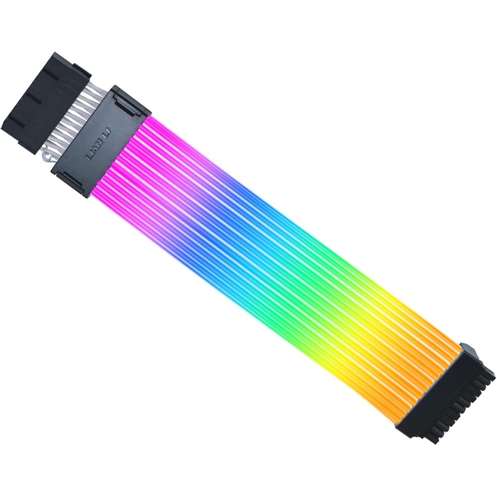 Lian Li Strimer Wireless 24 Pin front view showing addressable RGB power extension cable