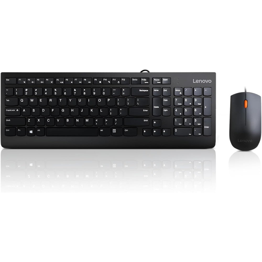 Lenovo 300 USB keyboard and mouse combo front view showing full layout