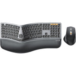 ProtoArc EKM01 Plus ergonomic wireless keyboard and mouse combo front view showing split layout