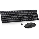 EDJO wireless keyboard and mouse combo black front view layout