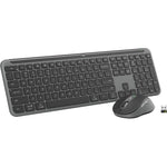 Logitech MK955 Signature Slim wireless keyboard and mouse combo front view in graphite gray showing low profile keys