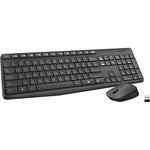 Logitech MK235 wireless keyboard and mouse combo front view showing full sized layout