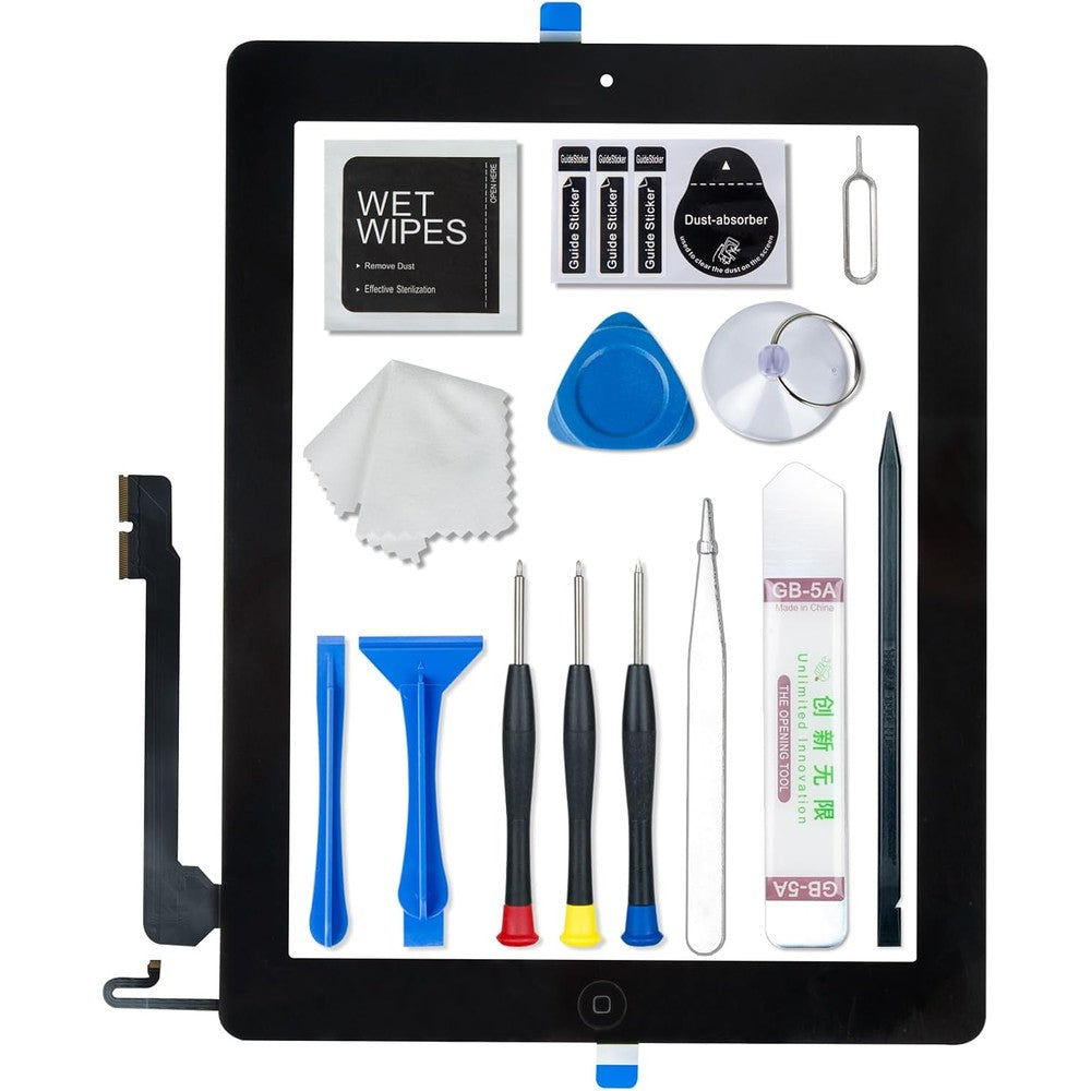 Pinsinholy iPad 4 screen replacement digitizer touch glass front view assembly