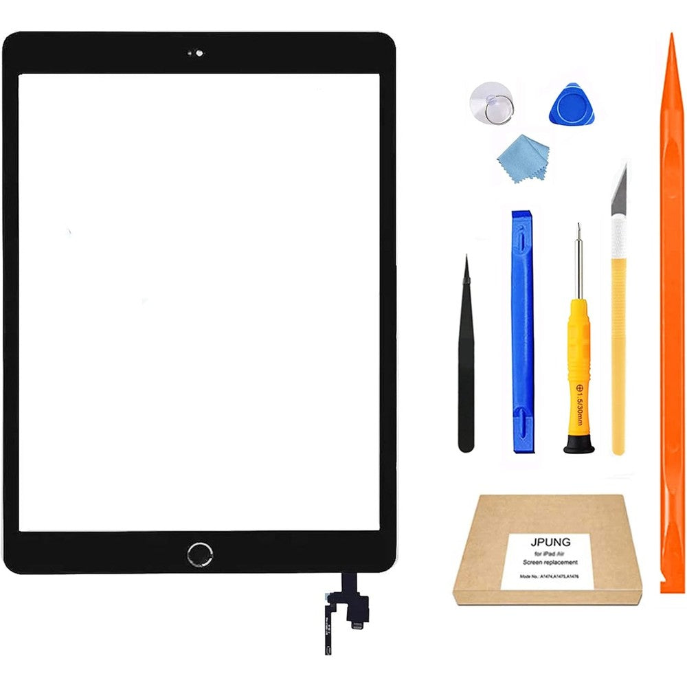 JPUNG screen replacement for iPad Mini 3 black glass front view