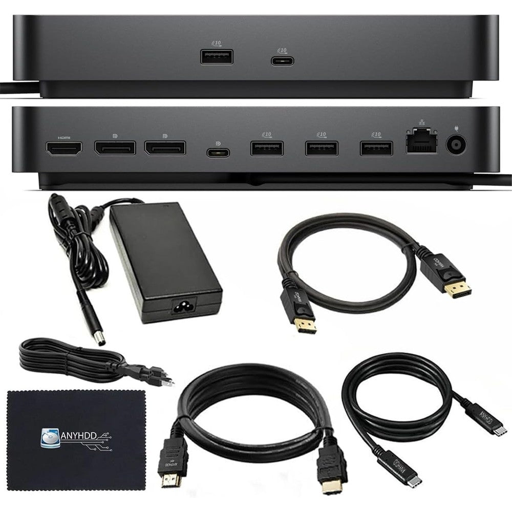 Dell Pro Dock WD25 USB Type-C docking station front view showing sleek black design for premium workspace organization.