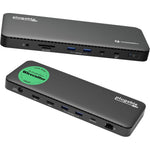 Plugable Thunderbolt 4 Docking Station front view showcasing premium workspace setup accessory