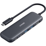 Anker 332 USB-C Hub 5-in-1 multiport adapter front view showing aluminum body