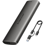 Lemorele M.2 NVMe SSD Enclosure front view showing the dark gray aluminum finish