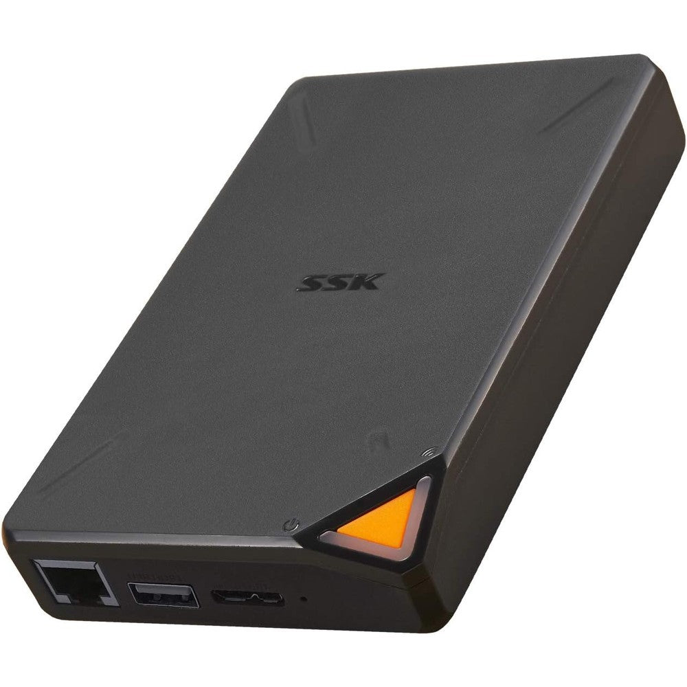 SSK 2TB Portable NAS External Wireless Hard Drive front view showing compact pocket-sized smart storage design