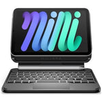 Dexnor iPad Mini 7 keyboard case front view showing floating cantilever stand layout.