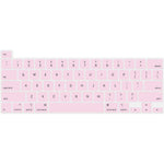 Se7enline MacBook Pro keyboard cover light pink front view on laptop