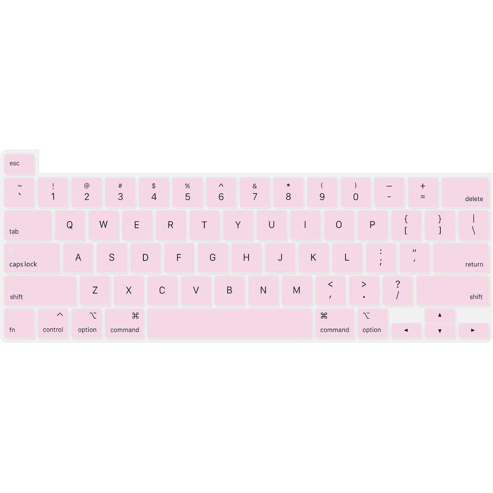 Se7enline MacBook Pro keyboard cover light pink front view on laptop