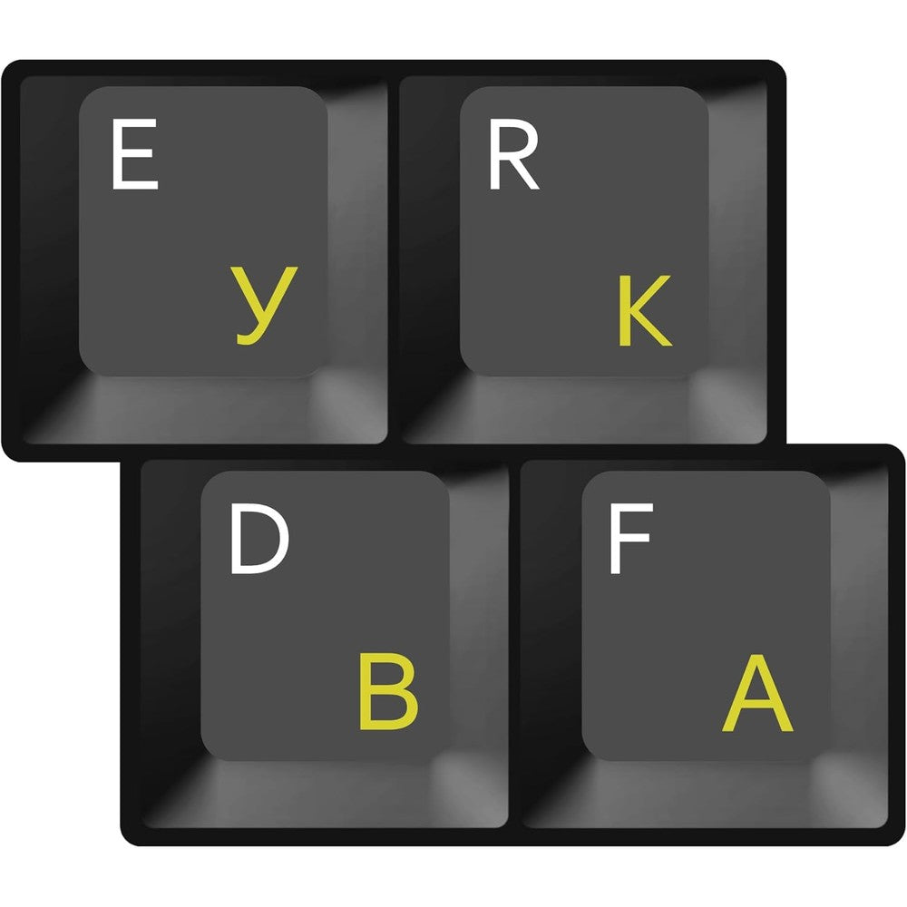 HQRP Cyrillic alphabet transparent keyboard stickers front view for laptops