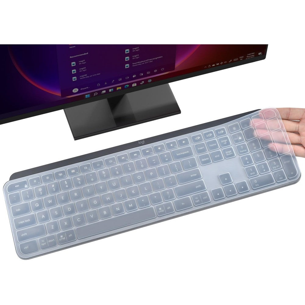 DAMMOMKO clear silicone keyboard cover skin front view on a wireless keyboard