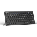 Tecknet 2.4G wireless keyboard front view showing compact black layout