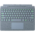 Zoof Bluetooth Type Cover keyboard for Microsoft Surface Pro front view displaying Ice Blue layout and keys