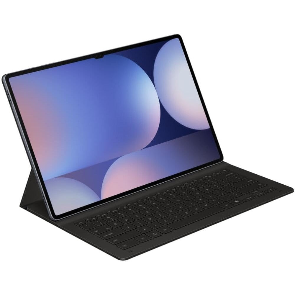 Samsung Galaxy Tab Book Cover Keyboard Slim black front view showing full layout configuration.