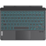 Inateck Surface Go wireless keyboard front view showing the trackpad layout and backlit keys.