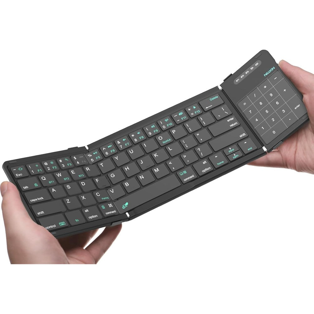 Nillkin Cube Pocket Foldable Bluetooth Keyboard Black front view unfolded