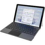 Arteck Microsoft Surface Go Type Cover keyboard front view attached to tablet
