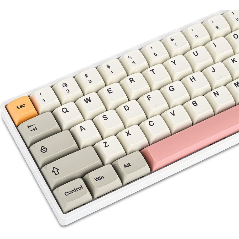 Guffercty Kred 9009 Retro XDA Profile Keycaps Set front view showcasing the minimalist cream and grey color scheme