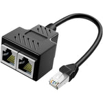 Mobkajui Ethernet Splitter 1 to 2 RJ45 Network Adapter front view