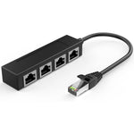 Crehao RJ45 1 Male to 4 Female LAN Splitter Adapter front view