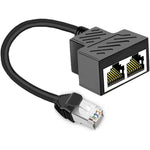 Mvboone Ethernet splitter front view black adapter