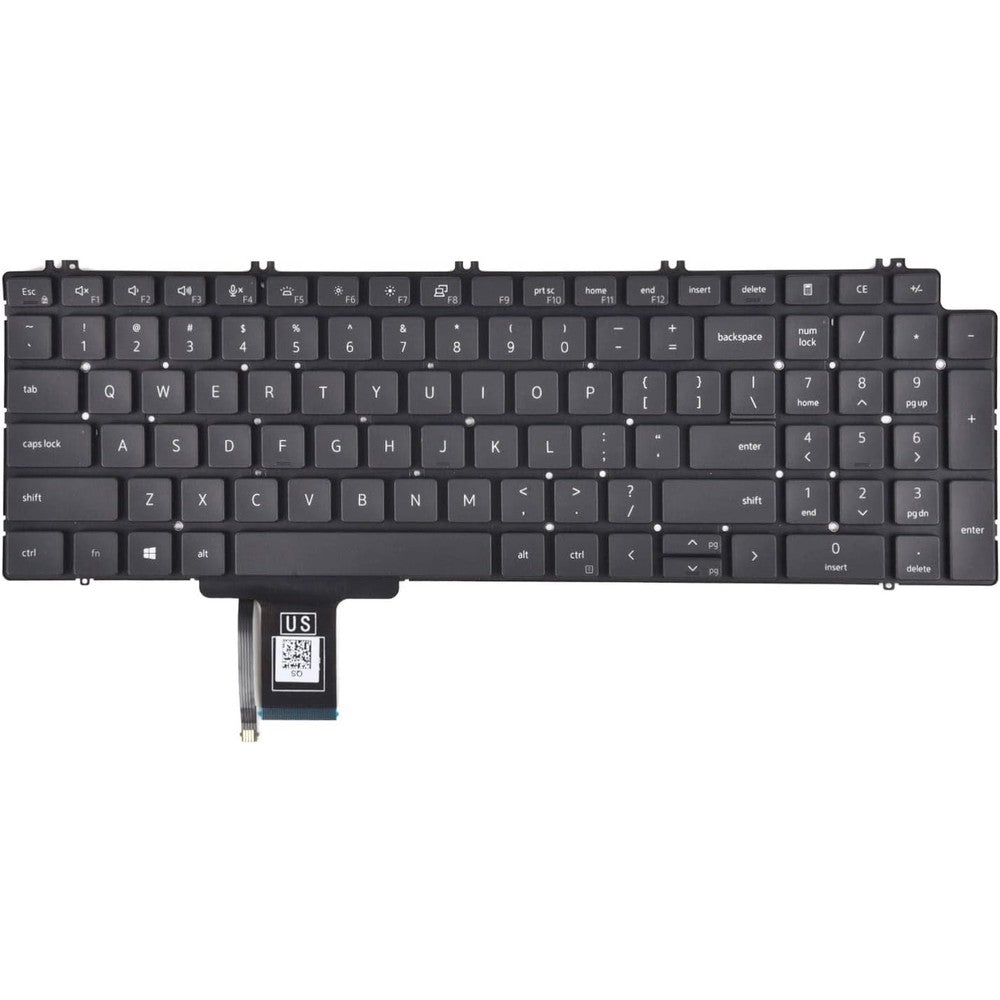 KBRPARTS Dell Precision replacement keyboard front view showing backlit keys