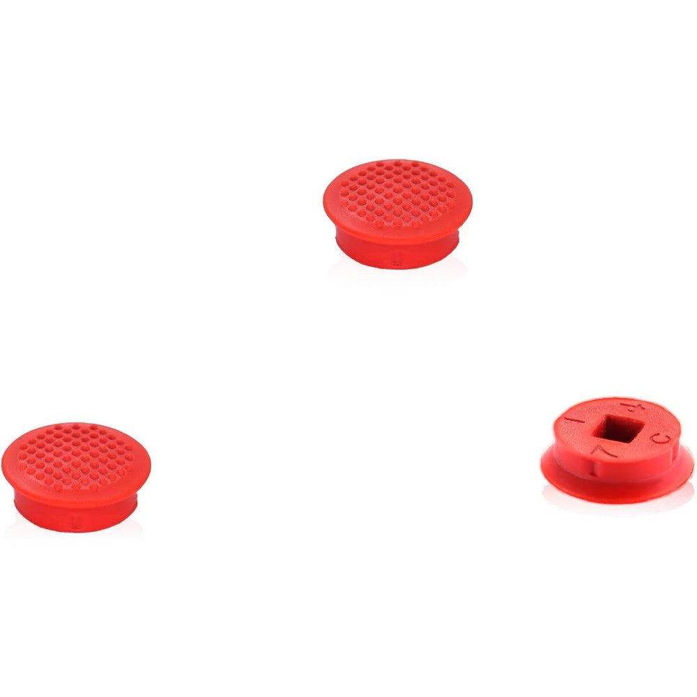 LeFix trackpoint caps pack front view showing three red replacement pointer tips for Lenovo ThinkPad laptops.