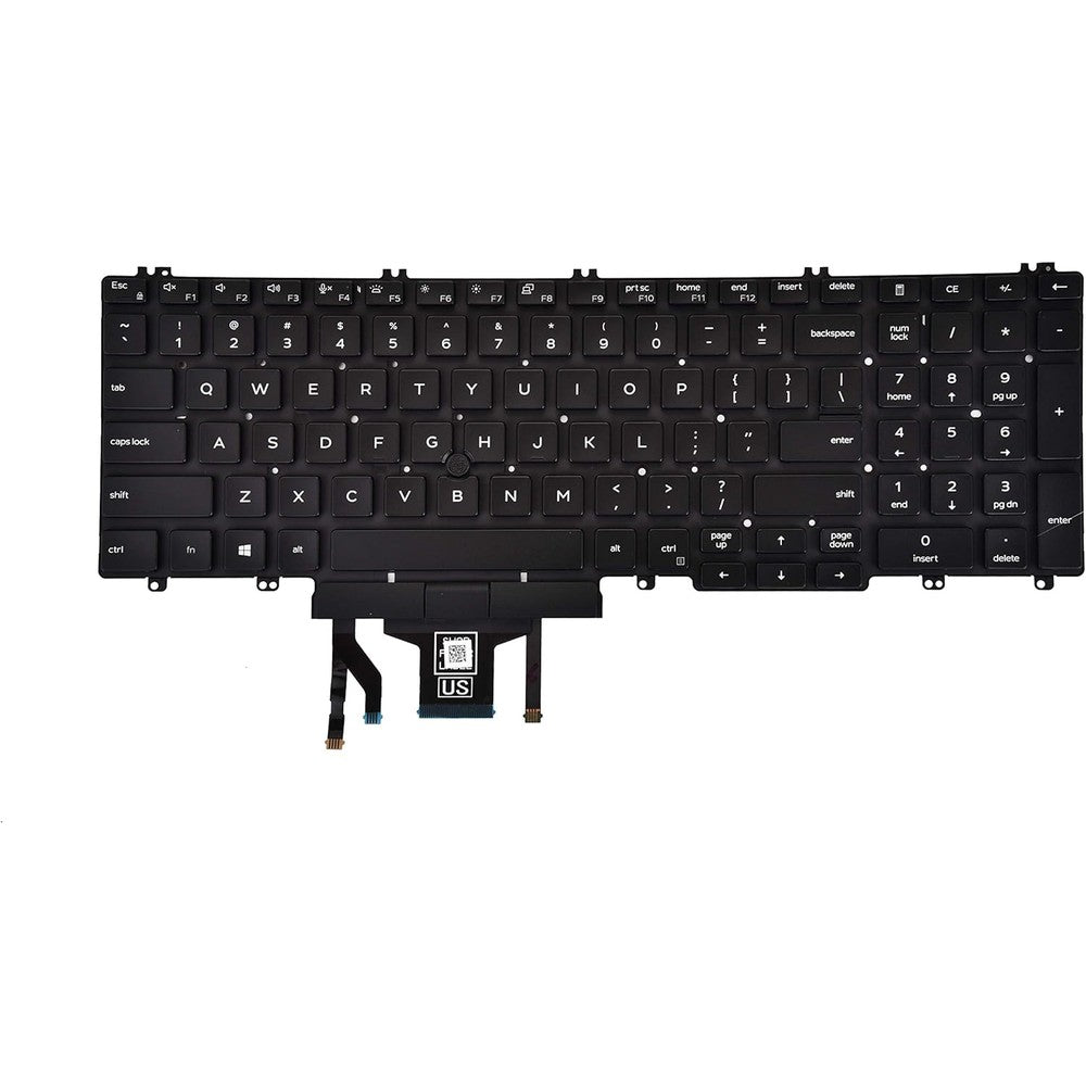 KBRPARTS Dell Latitude replacement keyboard front view showing the US layout with integrated central pointer stick.