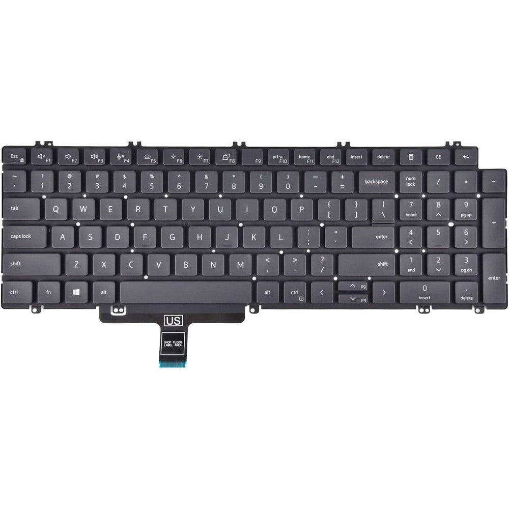 KBRPARTS replacement laptop keyboard front view showing full US layout with numeric keypad