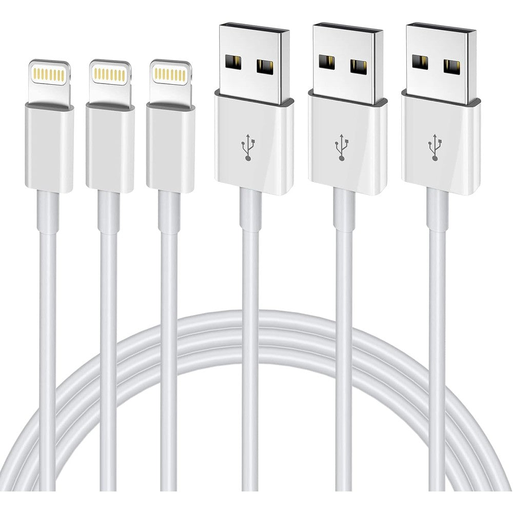 UIIAVS Apple MFi Certified Lightning Cable three pack front view showing premium connectors