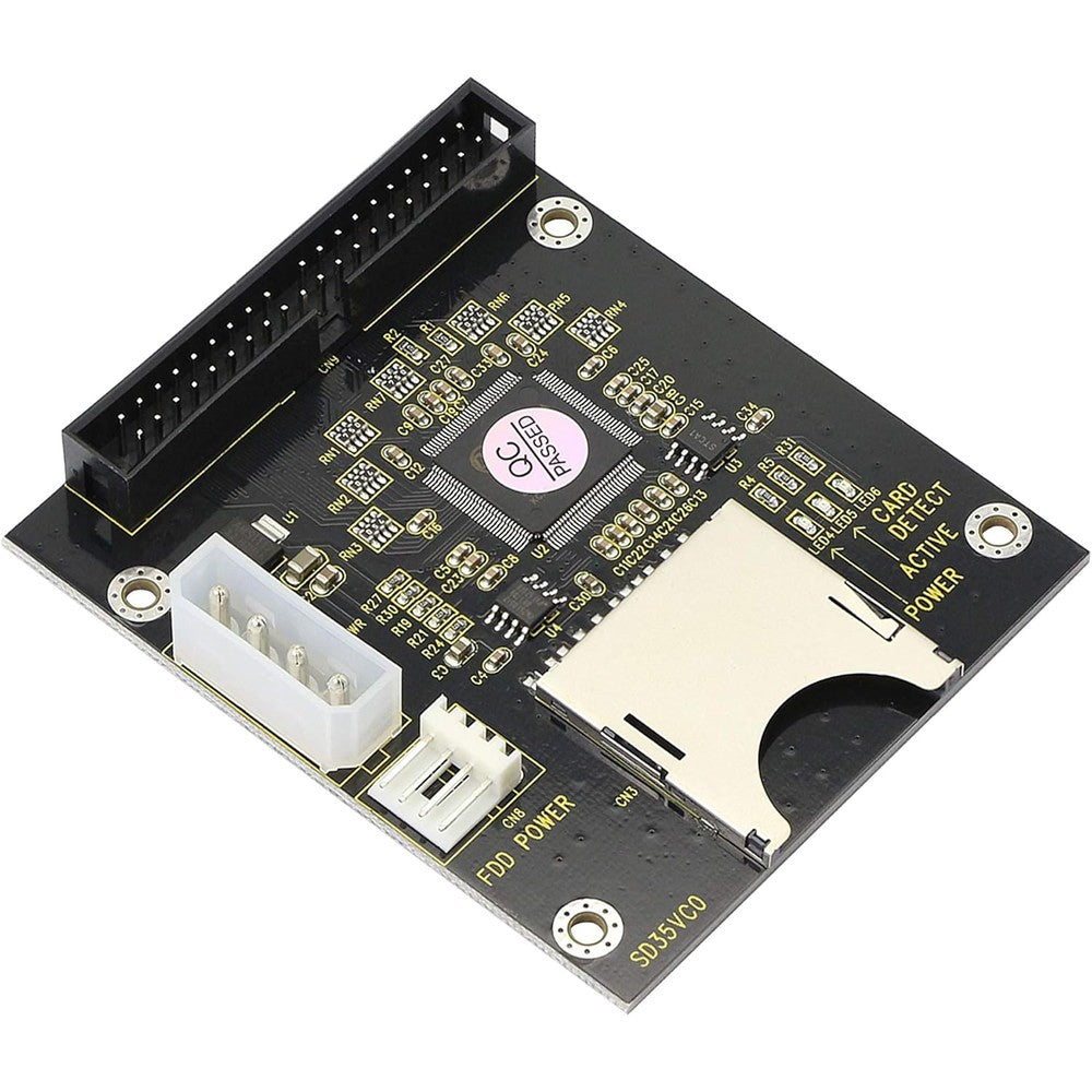 Gintooyun secure digital to IDE adapter card front view showing the forty pin interface connector.