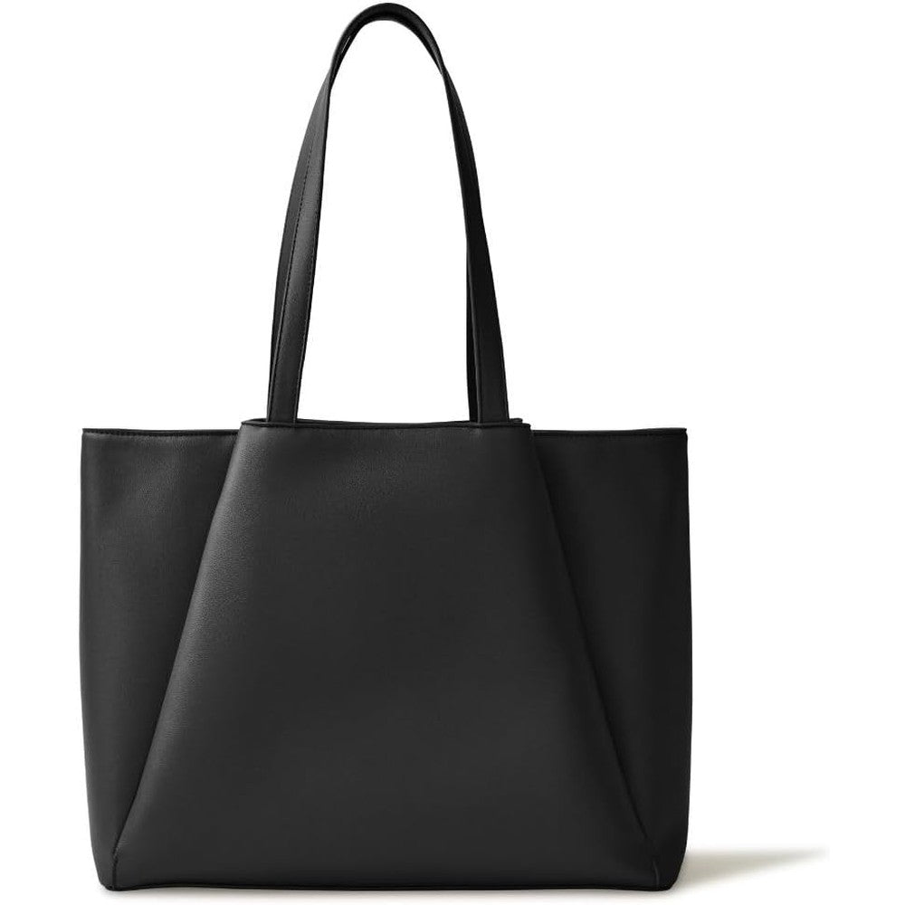 Apryl work tote bag for women front view in nude vegan leather
