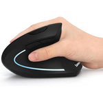 Lekvey ergonomic vertical wireless mouse front view premium black design
