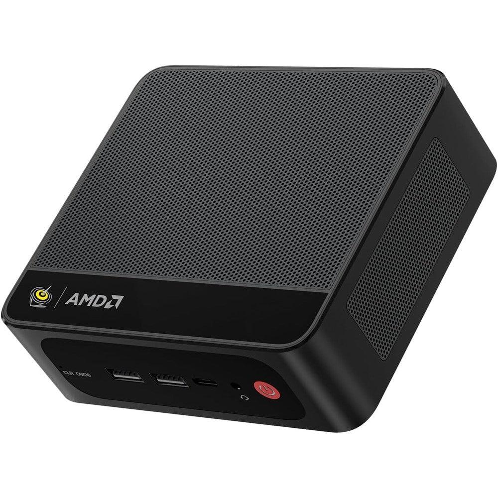 Beelink SER5 Mini PC compact desktop computer front view showing power button and ports