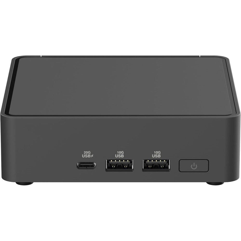 ASUS NUC 15 Pro Slim Barebones Mini PC front view displaying high speed USB connections
