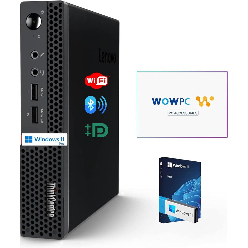 Lenovo ThinkCentre Micro Desktop front view showing compact size