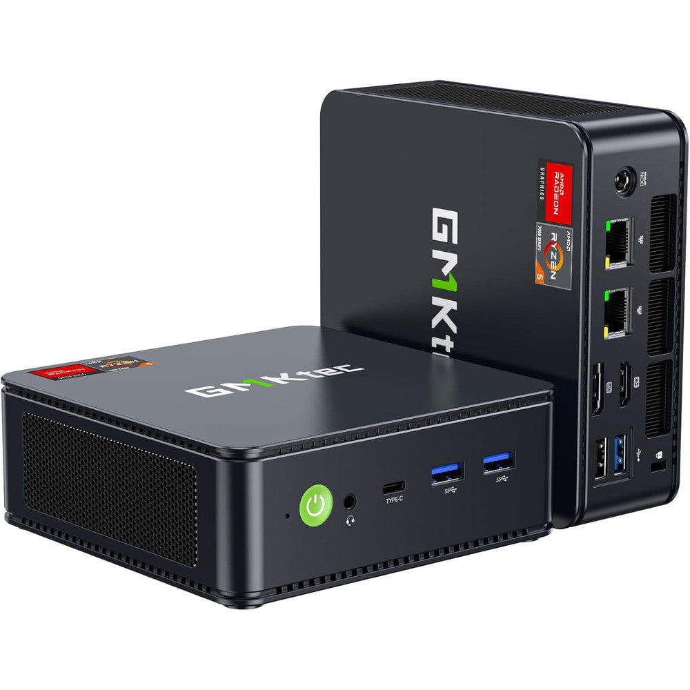 GMKtec NucBox M6 Ultra Gaming Mini PC front view showing compact design.