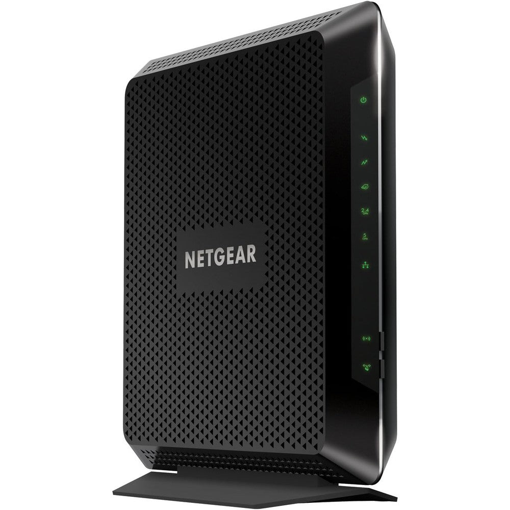 Netgear Nighthawk C7000-1AZNAS cable modem router combo front view showing LED status indicator lights