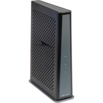 Arris Surfboard TG3452 cable voice gateway front view showcasing sleek black vertical design and indicator lights.