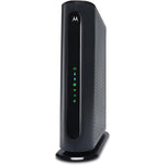 Motorola MG7540 cable modem wifi router combo front view showing status indicator lights