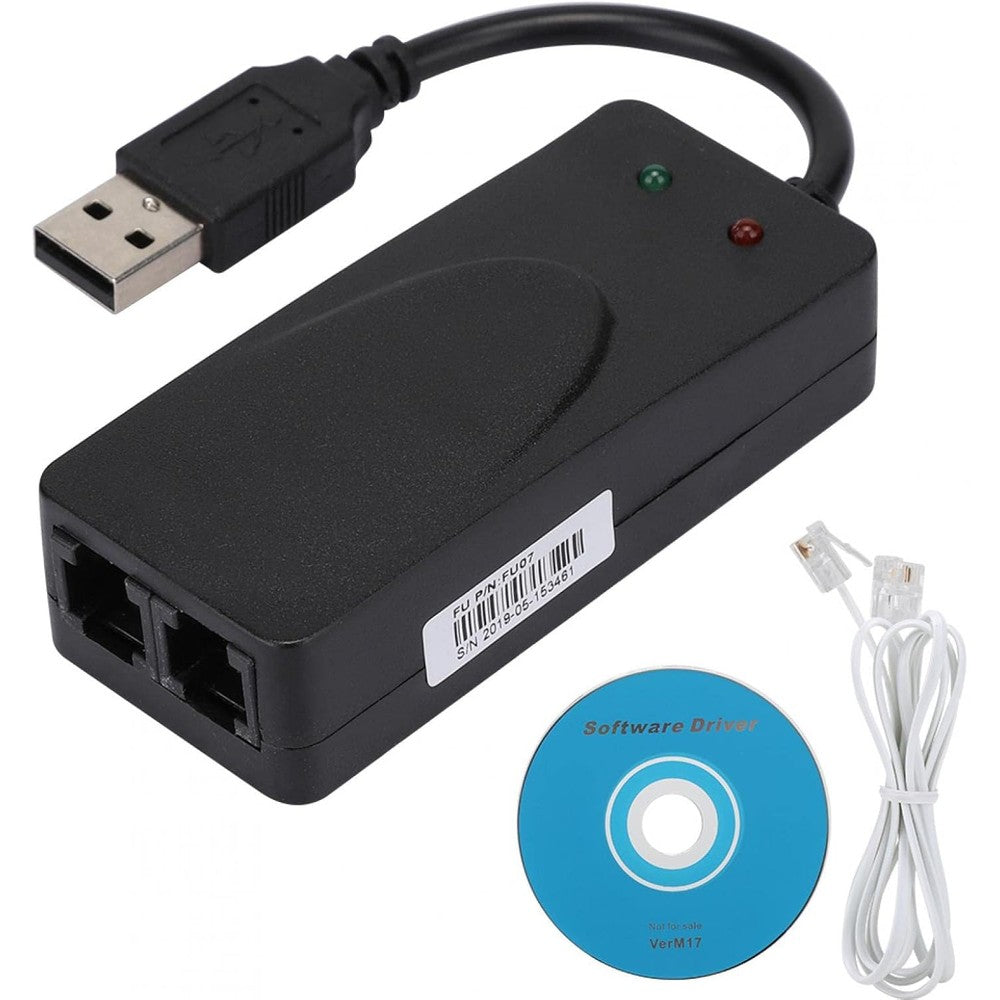 Ciciglow dual port USB 2.0 56K external fax modem front view